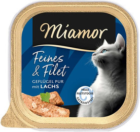 Produktbild von Miamor Feines & Filet Geflügel Pur mit Lachs 16x100 g