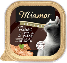 Produktbild von Miamor Feines & Filet Senior Geflügel Pur mit Reh 16x100 g