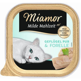 Produktbild von Miamor Milde Mahlzeit Geflügel Pur & Forelle - 16 x 100 g