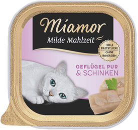 Produktbild von Miamor Milde Mahlzeit Geflügel Pur & Schinken - 16 x 100 g