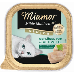 Produktbild von Miamor Milde Mahlzeit Senior Geflügel pur & Rehwild - 16 x 100 g