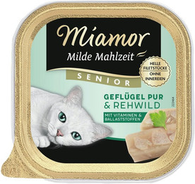 Produktbild von Miamor Milde Mahlzeit Senior Geflügel pur & Rehwild - 32 x 100 g