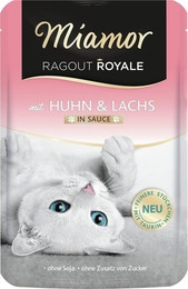 Produktbild von Miamor Ragout Royale 100g Beutel Katzennassfutter Sparpaket 44 x 100 Gramm Huhn & Lachs in Sauce
