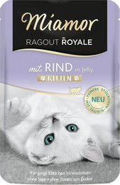 Produktbild von Miamor Ragout Royale 100g Beutel Katzennassfutter Sparpaket 44 x 100 Gramm Kitten Rind in Jelly