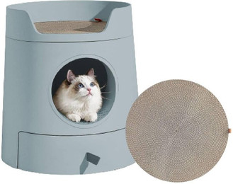 Produktbild von MichuPet 2-in-1-Katzentoilette Castle - Grau