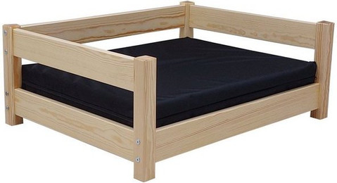 Produktbild von Micoland Hundebett Katzenbett Haustierbett 80x60 cm Kiefer massiv mit Matratze