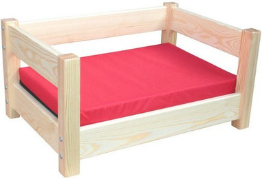 Produktbild von Micoland Hundebett Katzenbett Haustierbett Kiefer massiv mit Matratze
