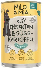 Produktbild von Milo & Mia Insekten & Süßkartoffel Hundefutter - 6 x 400 g