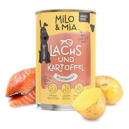 Produktbild von Milo & Mia Lachs & Kartoffel Nassfutter für Hunde - 24 x 400 g