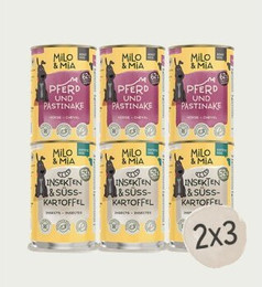 Produktbild von Milo & Mia Probierpaket Adult und Senior Nassfutter - 6 x 400 g
