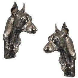 Miniature Pinscher Hundestatue hängende Büste braun – Bild 1 von 5