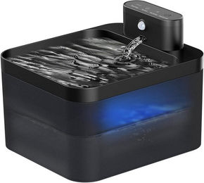 Minicloss Trinkbrunnen Kabelloser Katzenbrunnen Automatischer Trinkbrunnen 2.2 l, mit Bewegungssensor, Leiser Wasserpumpe & LED, Hochwertige Filterung – Bild 1 von 5