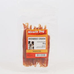 Produktbild von Miracle Dog Entenbrust Streifen - 24 x 70 g