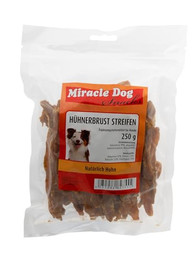 Produktbild von Miracle Dog Hühnerbrust Streifen - 10 x 250 g