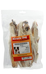 Produktbild von Miracle Dog Kaninchenohren mit Fell Kausnack - 20 x 100 g