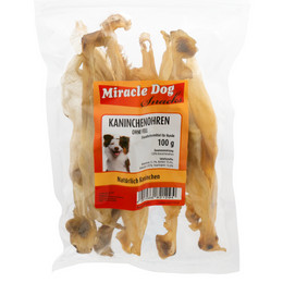Produktbild von Miracle Dog Kaninchenohren ohne Fell - 20 x 100 g