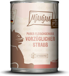 Produktbild von MjAMjAM – ausgewählte Fleischsorten 400g für Katze MjAMjAM Katze Sparpaket 12x400g Strauß pur