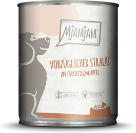 Produktbild von MjAMjAM – ausgewählte Fleischsorten 800g MjAMjAM Hund 6x800g Strauß mit Apfel