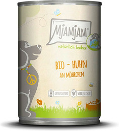 Produktbild von MjAMjAM - BIO für Hund 400g MjAMjAM Hund Sparpaket 12x400g BIO Huhn mit Möhrchen