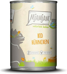 Produktbild von MjAMjAM - BIO für Katze 400g MjAMjAM Katze Sparpaket 12x400g BIO Hühnchen