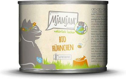 Produktbild von MjAMjAM - BIO fürKatze 200g MjAMjAM Katze Sparpaket 12x200g BIO Hühnchen