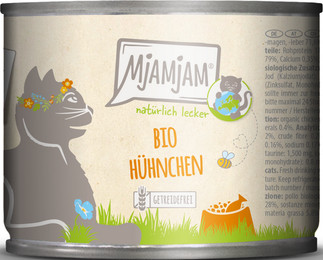 Produktbild von MjAMjAM Bio Katzen-Nassfutter Hühnchen - 6 x 200 g