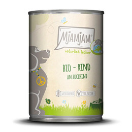 Produktbild von MjAMjAM Bio Rind an Zucchini Nassfutter für Hunde - 6 x 400 g