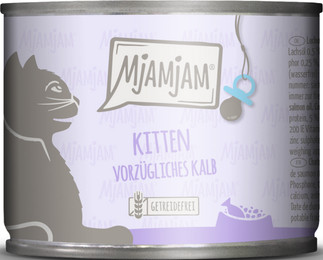 Produktbild von MjAMjAM Cat Kitten vorzügliches Kalb mit Lachsöl - 6 x 200 g