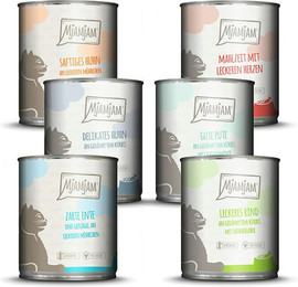 Produktbild von MjAMjAM Cat Mixpaket III - Pute, Ente, Geflügel, Herzen, Huhn, Rind - 6 x 800 g