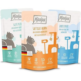 Produktbild von MjAMjAM Cat Mixpaket IV Huhn, Ente, Pute - 12 x 125 g