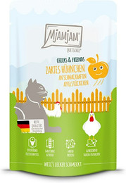 Produktbild von MjAMjAM – Chicks and Friends 125g MjAMjAM Katze Sparpaket 24x125g Chicks und Friend Hühn mit Apfel