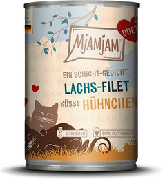 Produktbild von MjAMjAM - Duett 390g MjAMjAM Katze 6x390g DUETT LachsFilet mit Hühnchen