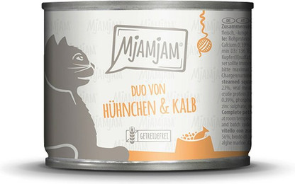 Produktbild von MjAMjAM – DUO 200g MjAMjAM Katze Sparpaket 12x200g DUO Hühnchen und Kalb mit Kürbis