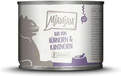 Produktbild von MjAMjAM – DUO 200g MjAMjAM Katze Sparpaket 12x200g DUO Hühnchen und Kaninchen mit Kürbi
