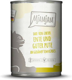 Produktbild von MjAMjAM – DUO 400g MjAMjAM Katze Sparpaket 12x400g DUO Ente und Pute mit Kürbis