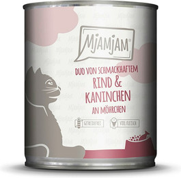 Produktbild von MjAMjAM – DUO 800g MjAMjAM Katze 6x800g Duo Rind und Kaninchen mit Möhrc