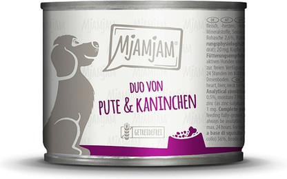 Produktbild von MjAMjAM - DUO für Hund 200g MjAMjAM Hund Sparpaket 12x200g DUO Pute und Kaninchen