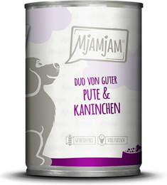 Produktbild von MjAMjAM - DUO für Hund 400g MjAMjAM Hund Sparpaket 12x400g Duo Pute und Kaninchen