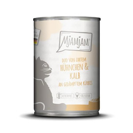 Produktbild von MjAMjAM DUO Katzen Nassfutter Hühnchen & Kalb an Kürbis - 6 x 400 g