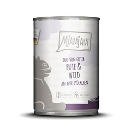 Produktbild von MjAMjAM DUO Katzen Nassfutter von guter Pute & Wild an Apfelstückchen - 6 x 400 g