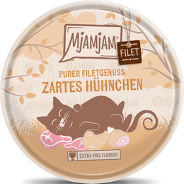 Produktbild von MjAMjAM – filetgenuss 80g MjAMjAM Katze 16x80g Filetgenuss zartes Hühnchen