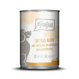 Produktbild von MjAMjAM Huhn, Ente, Karotte und Hirse Nassfutter für Hunde - 400 g