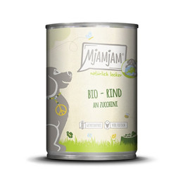 Produktbild von Mjamjam Hunde Nassfutter BIO Rind an Zucchini - 6 x 400 g
