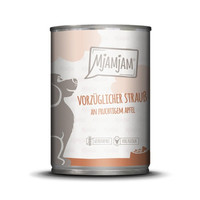 Produktbild von Mjamjam Hunde Nassfutter Dose Strauß mit Apfel - 6 x 400 g