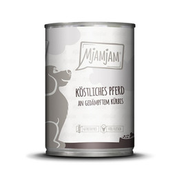 Produktbild von Mjamjam Hunde Nassfutter Pferd an gedämpften Kürbis - 6 x 400 g