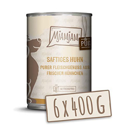 Produktbild von Mjamjam Hunde Nassfutter purer Fleischgenuss saftiges Huhn pur - 6 x 400 g