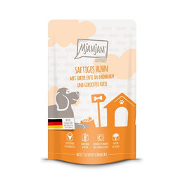 Produktbild von Mjamjam Hunde Nassfutter saftiges Huhn mit zarter Ente an Möhrchen - 12 x 125 g