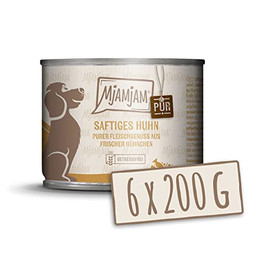 Produktbild von Mjamjam Hunde Nassfutter saftiges Huhn pur - 6 x 200 g