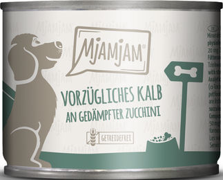 Produktbild von Mjamjam Kalb und Zucchini Hundefutter - 6 x 200 g
