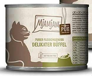Produktbild von MjAMjAM Katze Sparpaket 12x200g  Purer Fleischgenuss Büffel